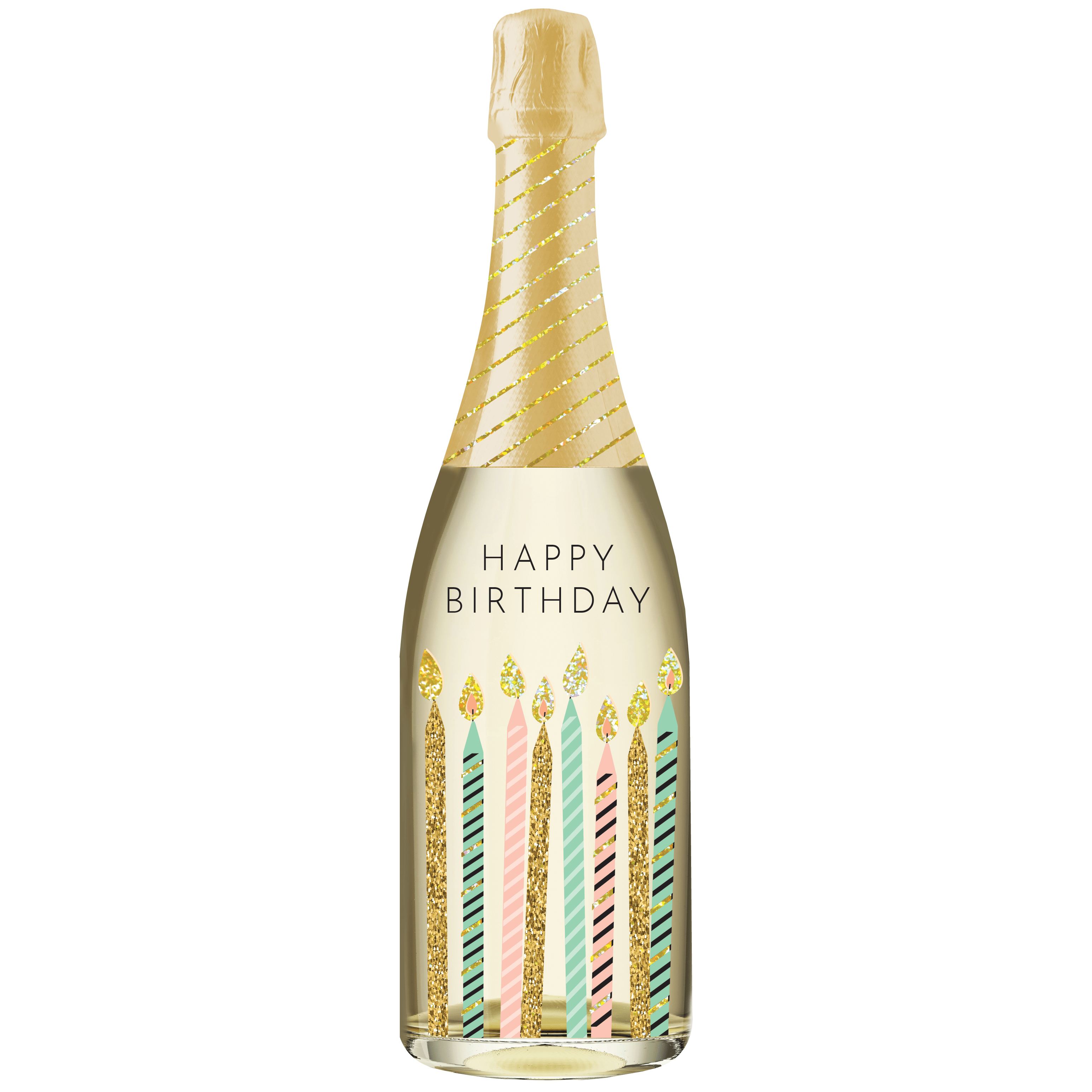 Pictura champagne sound card with birthday candles design, featuring a festive card with candles and celebratory imagery.